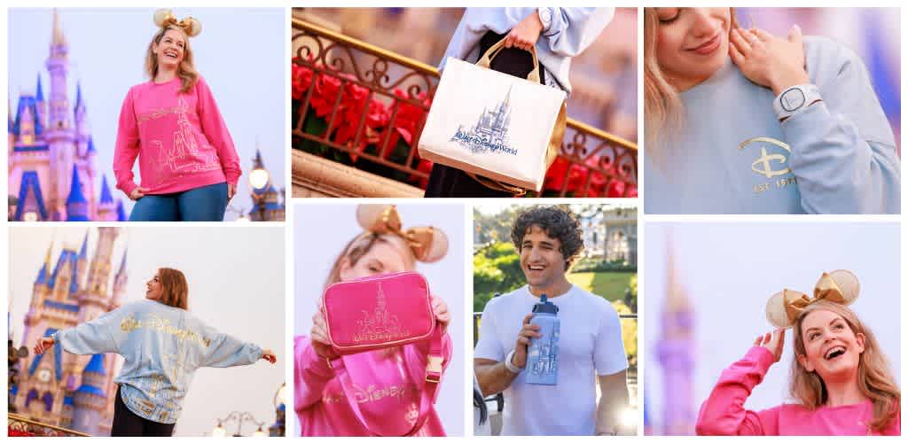 A group of smiling people at Disney theme park with Cinderella's castle in the background enjoying a fun day outdoors.